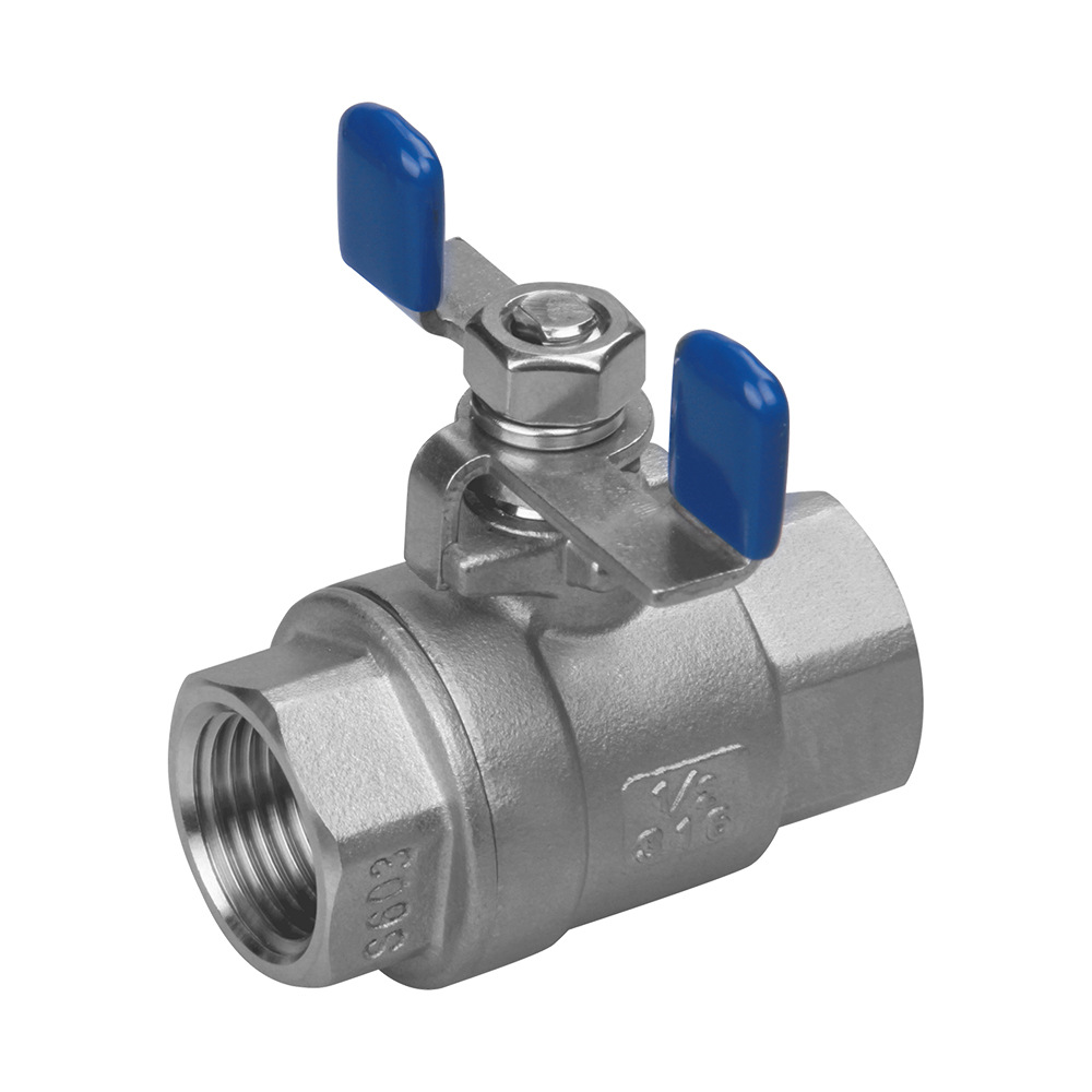 沧州厂家供应不锈钢2pc球阀蝶型手柄两片式316304