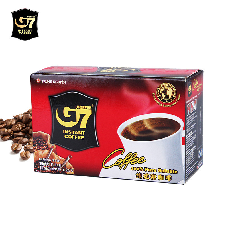 越南进口中原g7纯黑咖啡速溶纯咖啡无蔗糖添加无奶30g