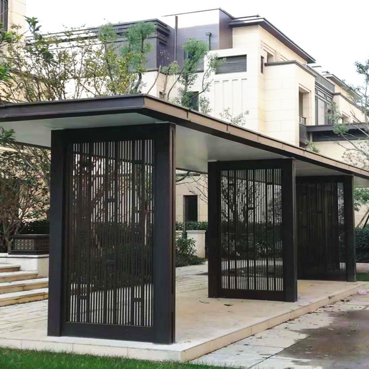 金属连廊亭别墅绿化带钢结构遮阳走廊亭不生锈茶亭散步观景亭安装