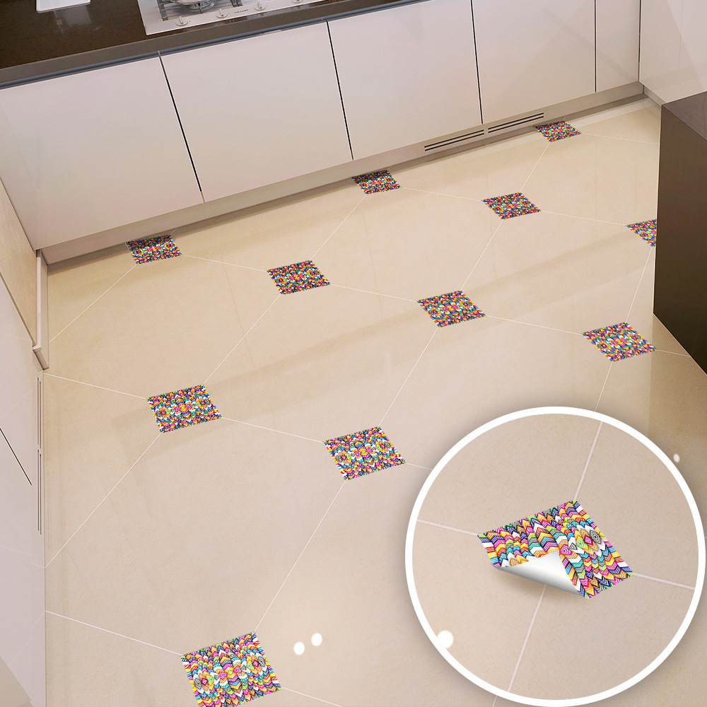 方形08厨房墙纸自粘地板贴耐磨地贴墙贴浴室厕所瓷砖贴纸防水壁纸