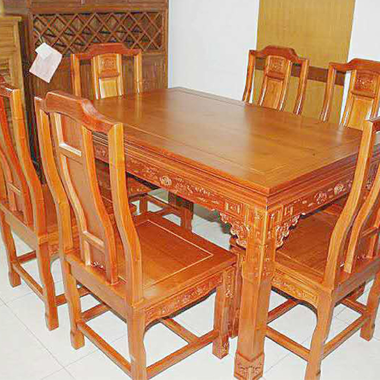 斯悦定制各类香椿木家具 各规格方形餐桌 实木喷漆成套桌椅优惠