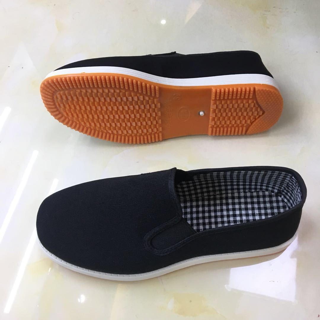 Old Beijing Traditional Cloth Shoes Spring and Autumn Work Shoes Oxford Labor Protection Shoes Casual Slip-on Square Mouth Black Cloth Shoes Manufacturer