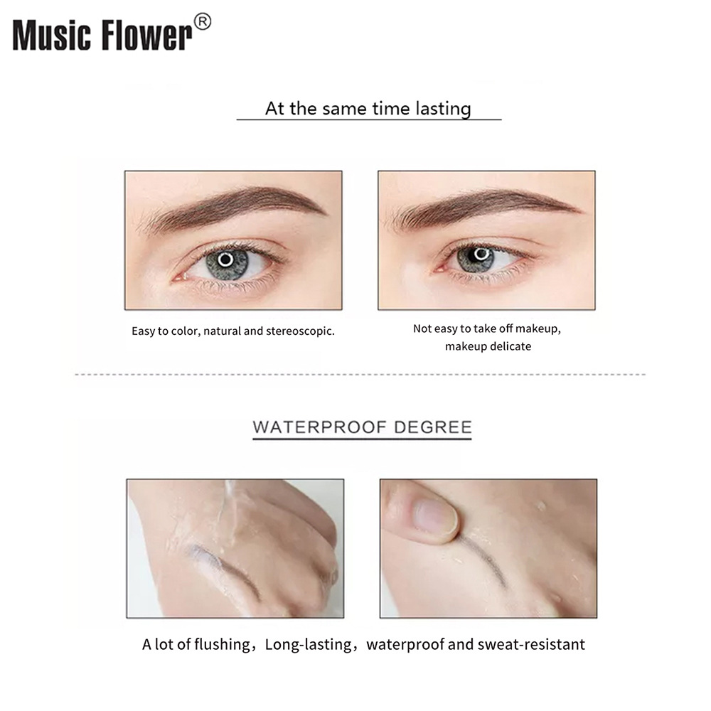 Music Flower Music Flower M5054 Water Mist Double Effect Brow Carving Eyebrow Dye Pen Wholesale