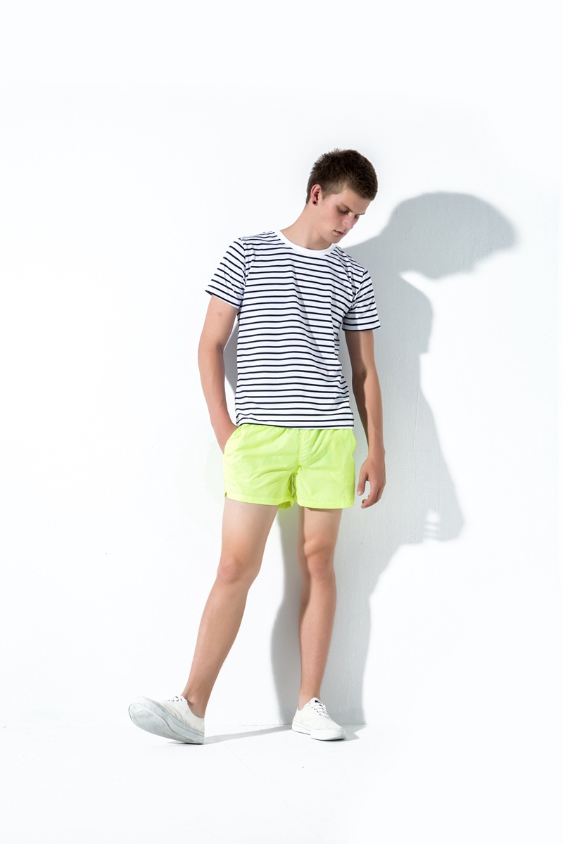 沙滩裤男 带内衬内网短裤 健身三分裤男 运动超短34分裤 糖果色