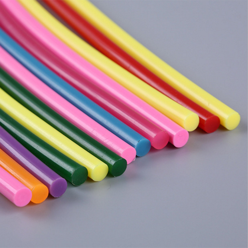 厂家直供彩色热熔胶棒eva胶枪热熔胶高粘热胶棒彩色热熔胶条定制