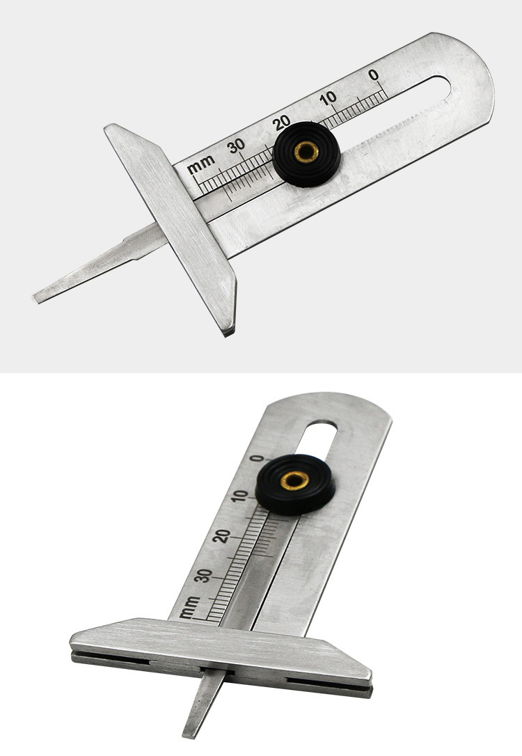 厂家直销 轮胎花纹游标深度尺0-30mm 不锈钢胎纹尺花纹安全轮胎尺
