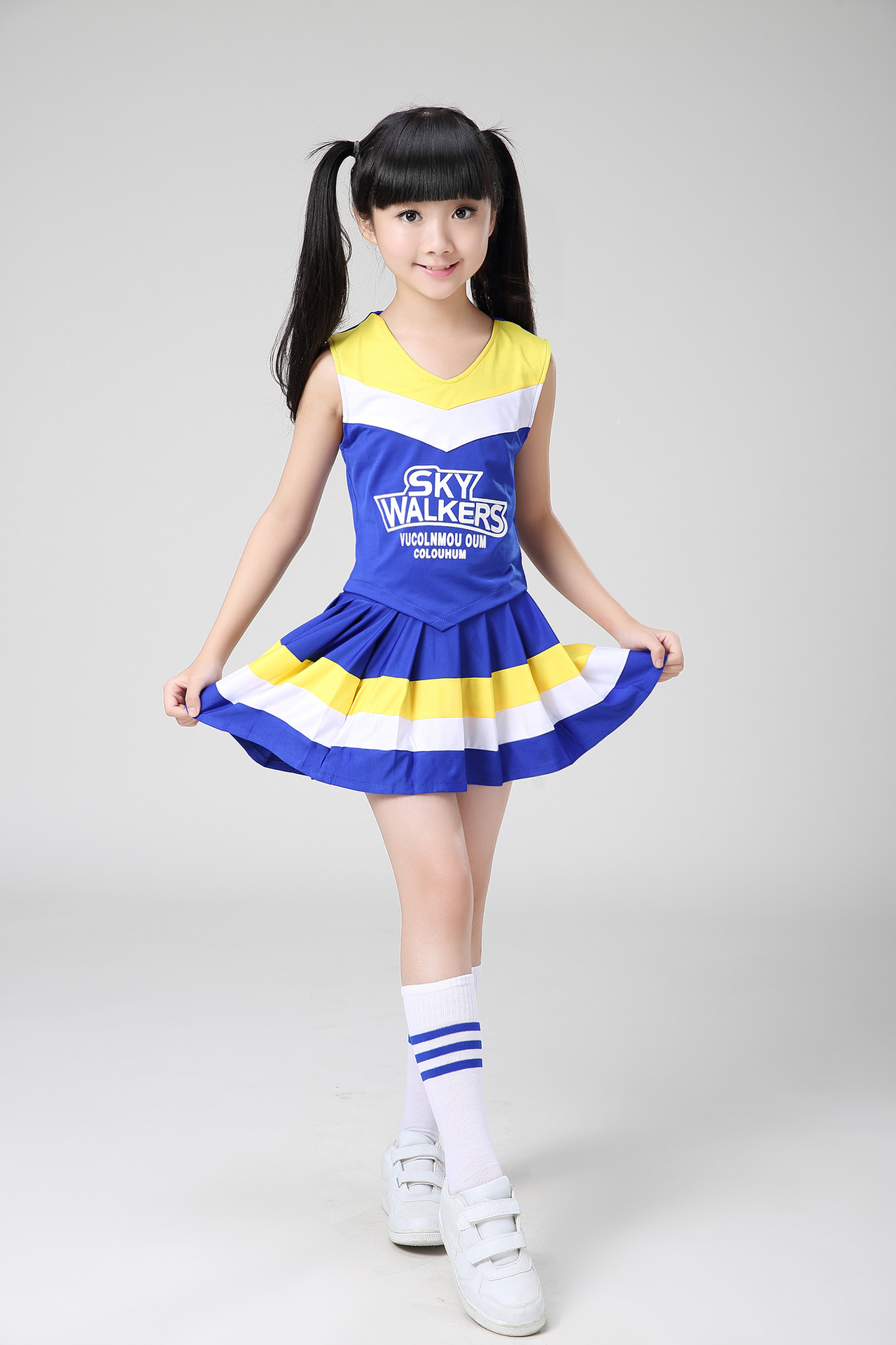 新款六一儿童拉拉队足球宝贝啦啦体操服装幼儿园舞蹈演出服女童裙