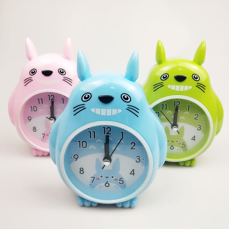 可爱创意儿童卡通闹钟龙猫黄人闹钟 新款8377卧室精品小闹钟批发