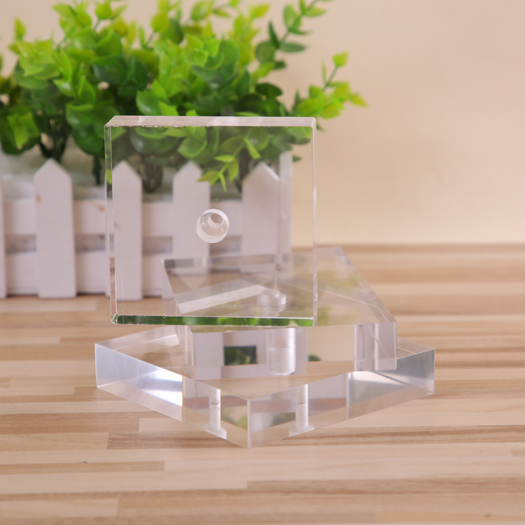 亚克力化妆品饰品展示底座 沉孔重孔加工件 四方底座