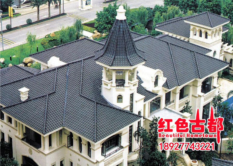 美丽乡村美丽乡村别墅31x31灰蓝色抗冻陶瓷琉璃西瓦s瓦