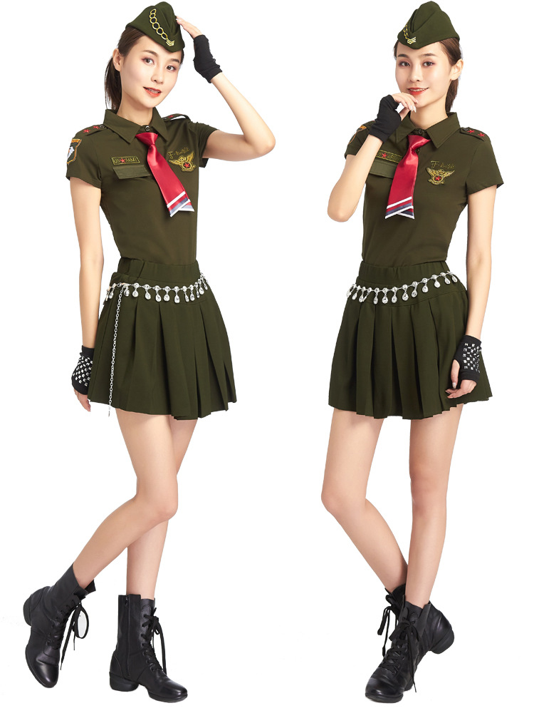 水兵舞服装全新女套装2018新款纯棉大码显瘦修身长袖广场舞演出服