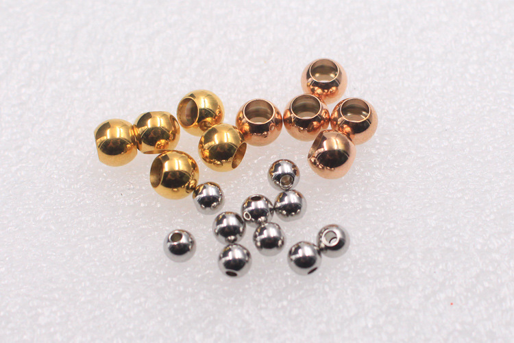 304不锈钢通孔珠 实心打孔珠 环保饰品钢珠 2-12mm规格齐全