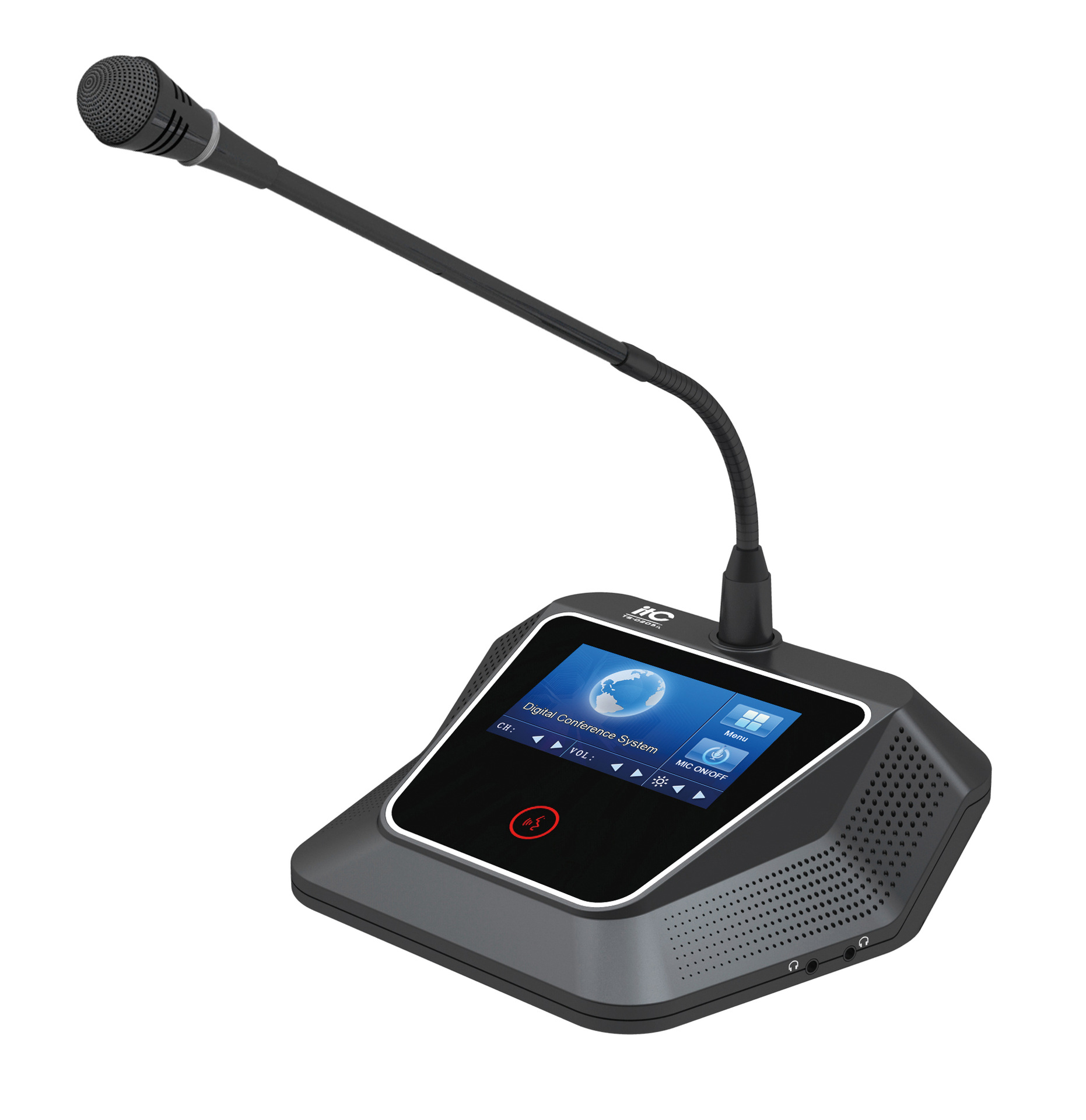 厂家直销itc会议系统单元ts-0205 彩屏触控话筒桌面式麦克风