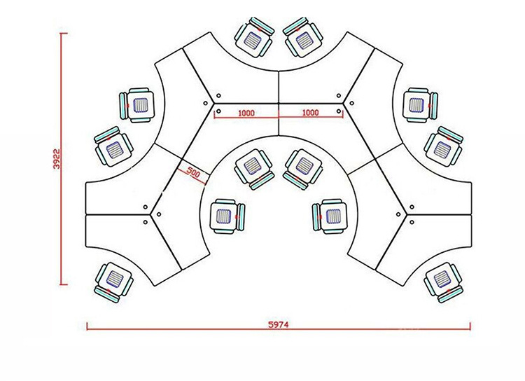 厂家批发办公家具职员办公桌椅组合3人6人位电脑桌屏风卡座员工桌