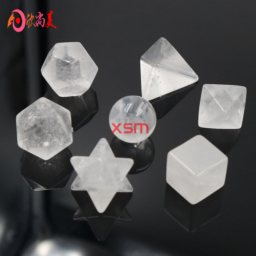 天然白水晶梅尔卡巴八角工艺品摆件几何体水晶 跨境外贸新品配饰