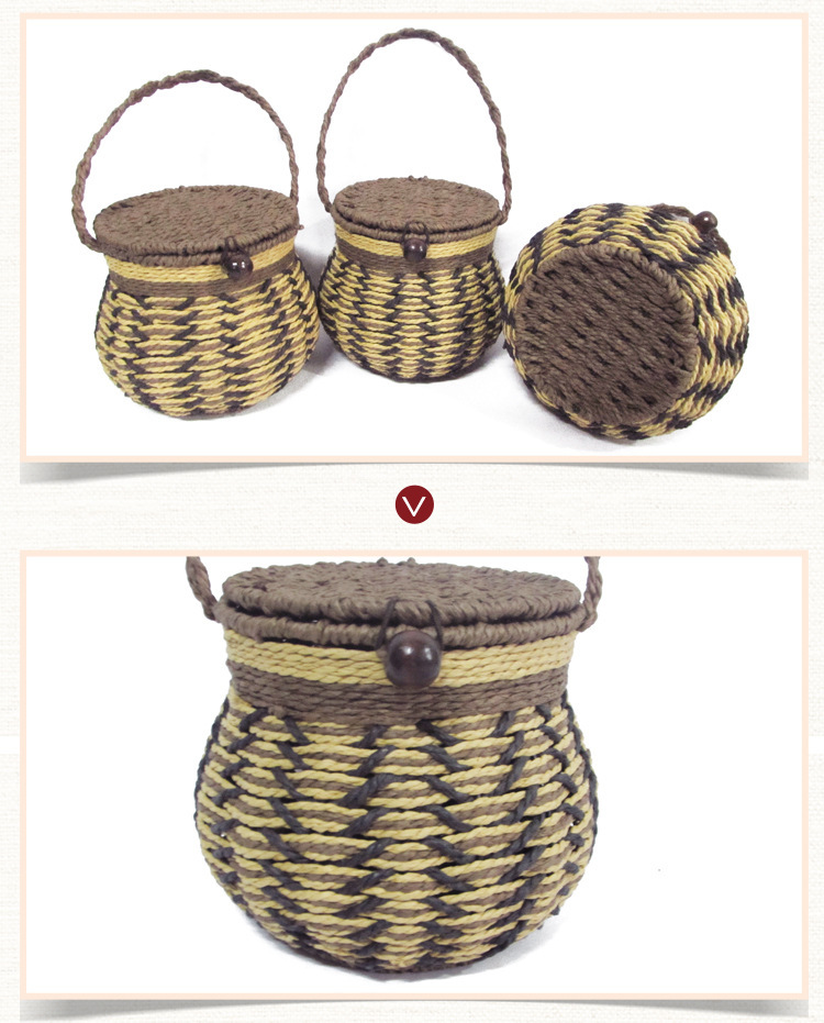 手工编织半斤装茶叶罐茶叶篓红茶绿茶散装茶饼通用包装盒茶叶盅