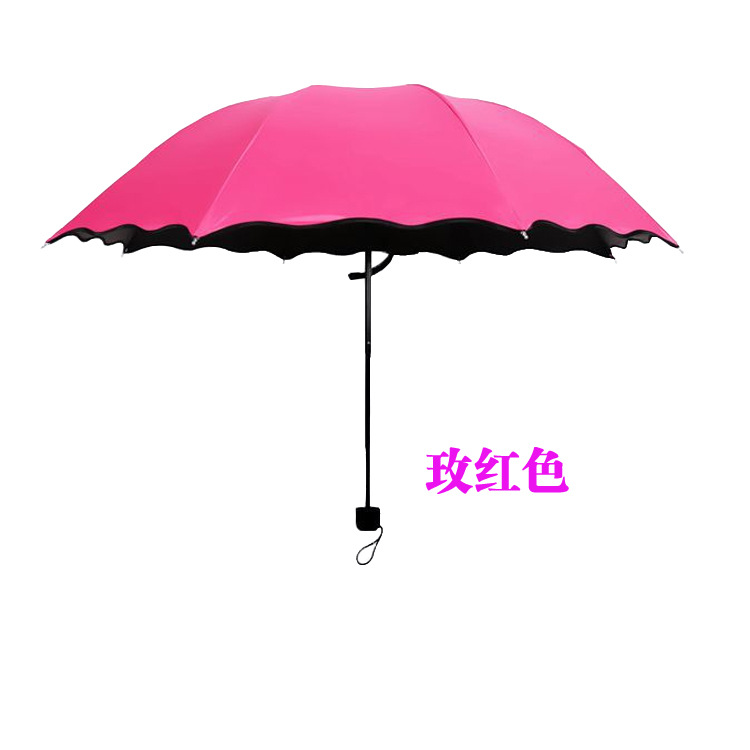 Factory Wholesale Thickened Vinyl Blooming Umbrella Sun-Proof Sunny Umbrella Three Fold Sun Umbrella Printable Logo