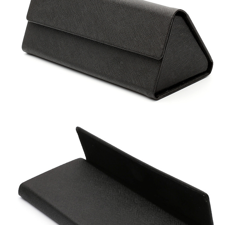 跨境专供速卖通墨镜盒 pu 手工眼睛盒 三角形折叠时尚太阳眼镜盒