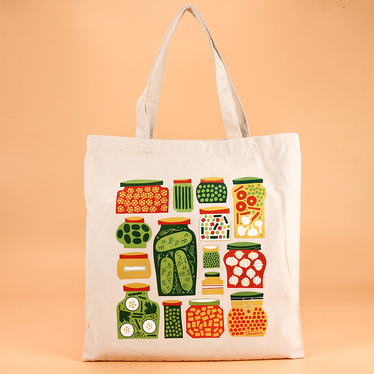 0成交40个小熊图案帆布袋现货购物棉帆布手提袋创意卡通棉布袋批发