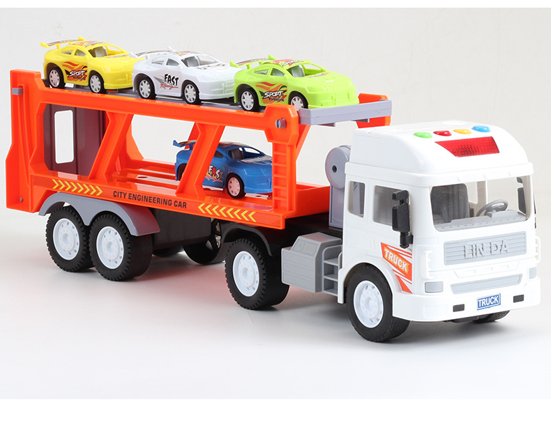 林达8030-11会讲故事的汽车运输车 惯性工程车系列 早教益智玩具