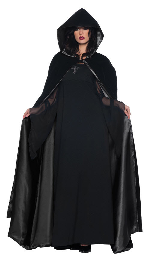 2018年新款黑色斗篷披风吸血鬼恶魔黑暗使者服装万圣节派聚会服装