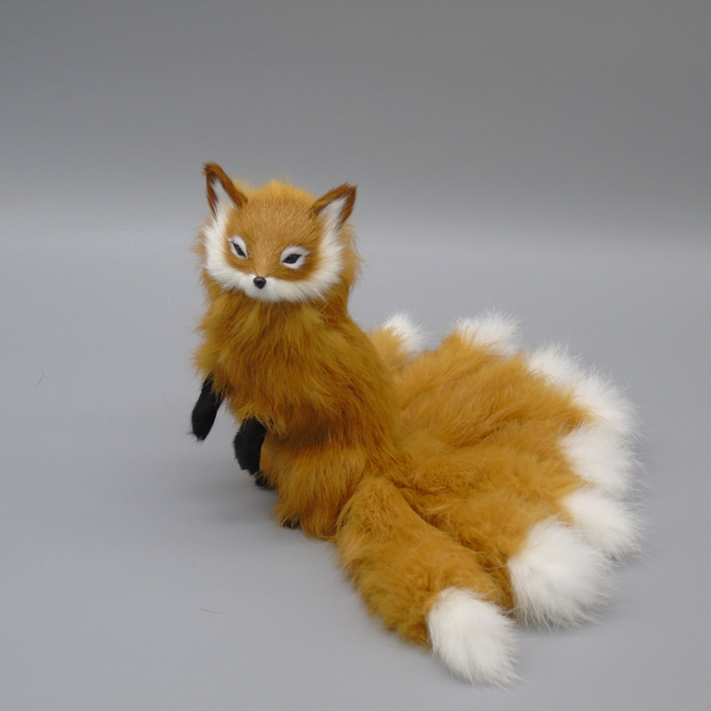 仿毛动物狐狸家居橱窗陈列道具黄狐摄影道具仿真黄狐九尾狐仙