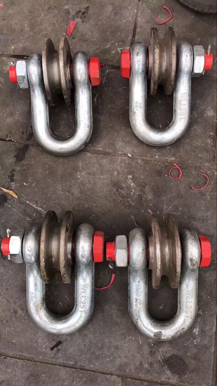 卸扣滑轮,25吨,35吨高强度滑车,钢滑轮,矿用滑车起重工具