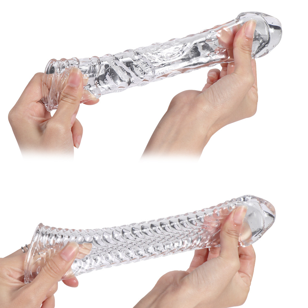 幸色工厂成人情趣用品加长加粗水晶阴茎套狼牙高潮套延时套增大