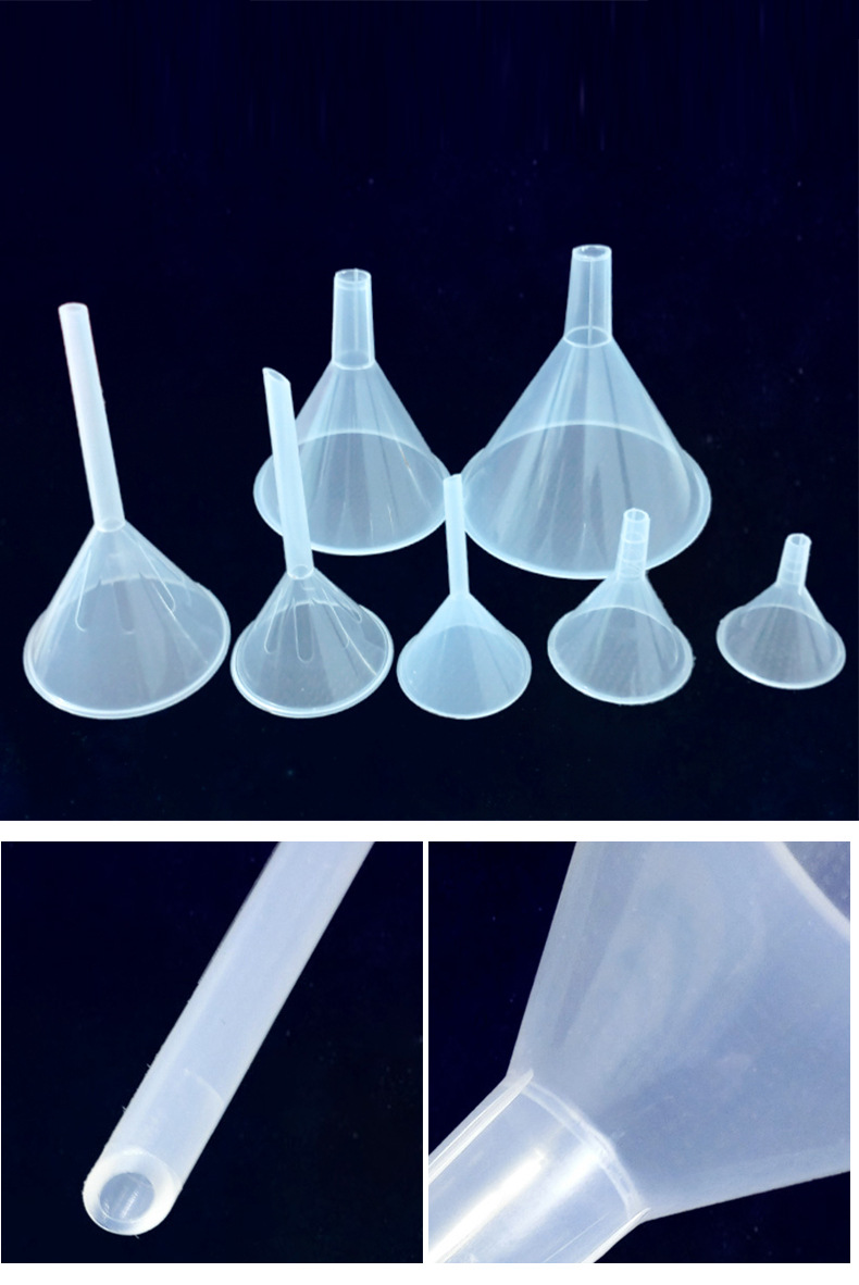 塑料漏斗 60mm漏斗 长颈 实验室用品 三角漏斗 pp透明塑料漏斗
