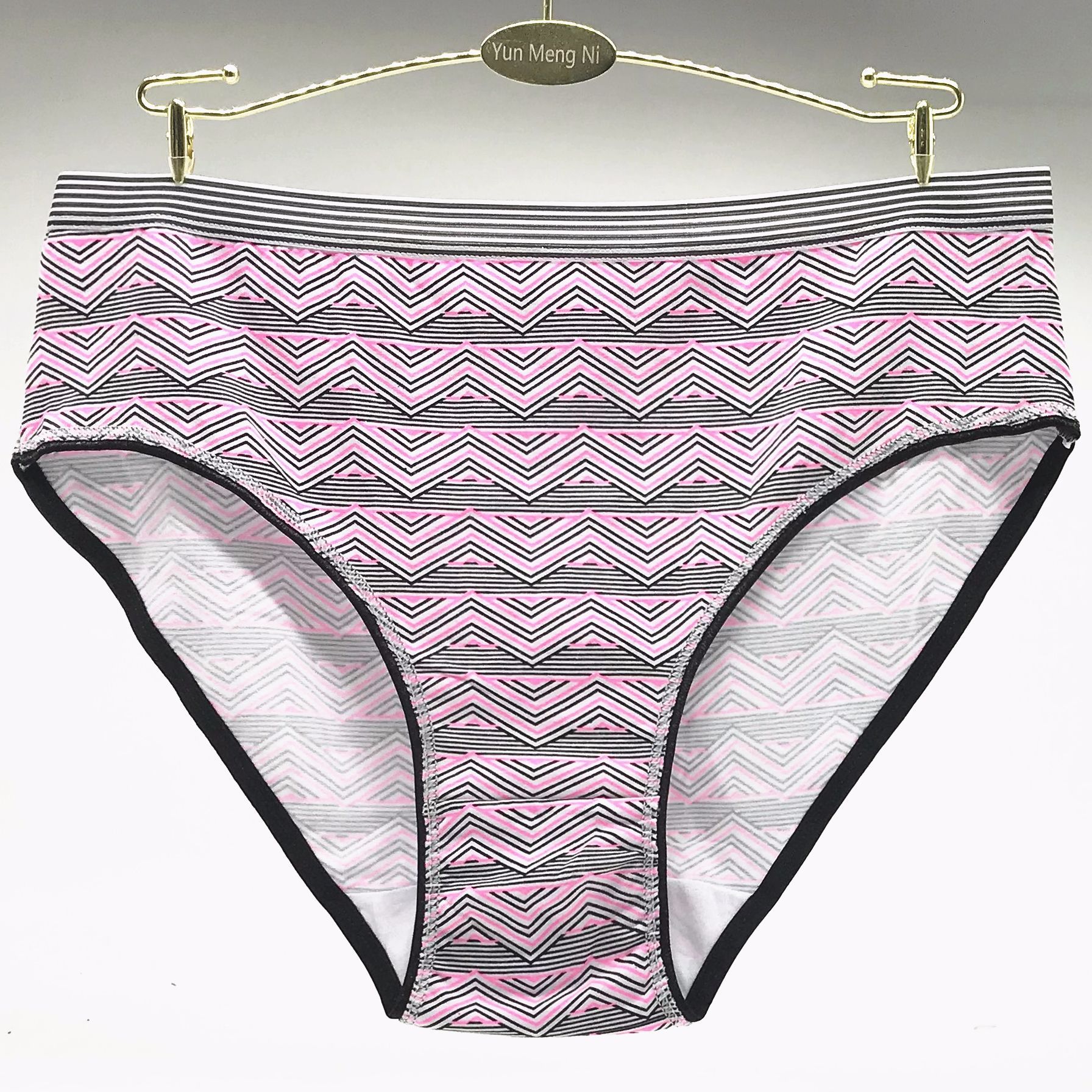女士条纹印花大码内裤xxl-4xl亚马逊速卖通外贸女式妈咪裤内裤棉