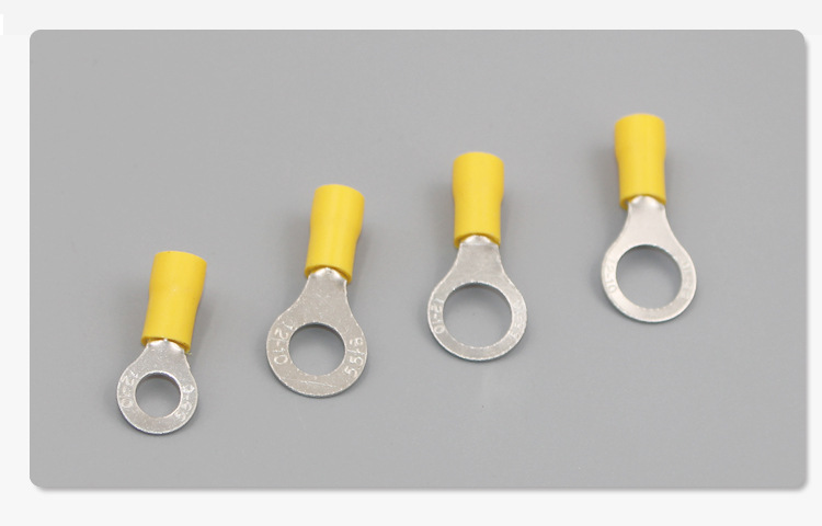 5-6黄色系列环形o型冷压端子 圆形预绝缘端头铜鼻子