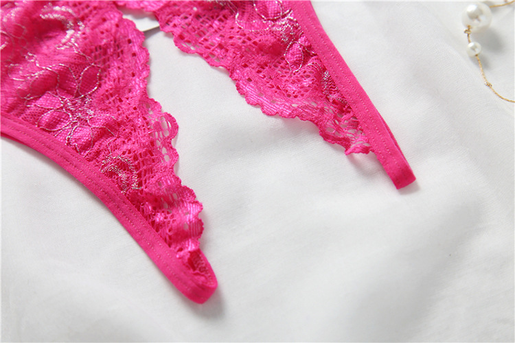 女士性感蕾丝刺绣开档丁字裤透明火辣骚免脱内裤女tback 2195