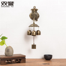 福袋青铜风铃家装壁挂装饰复古磁铁自吸提醒门铃节日创意礼品风铃