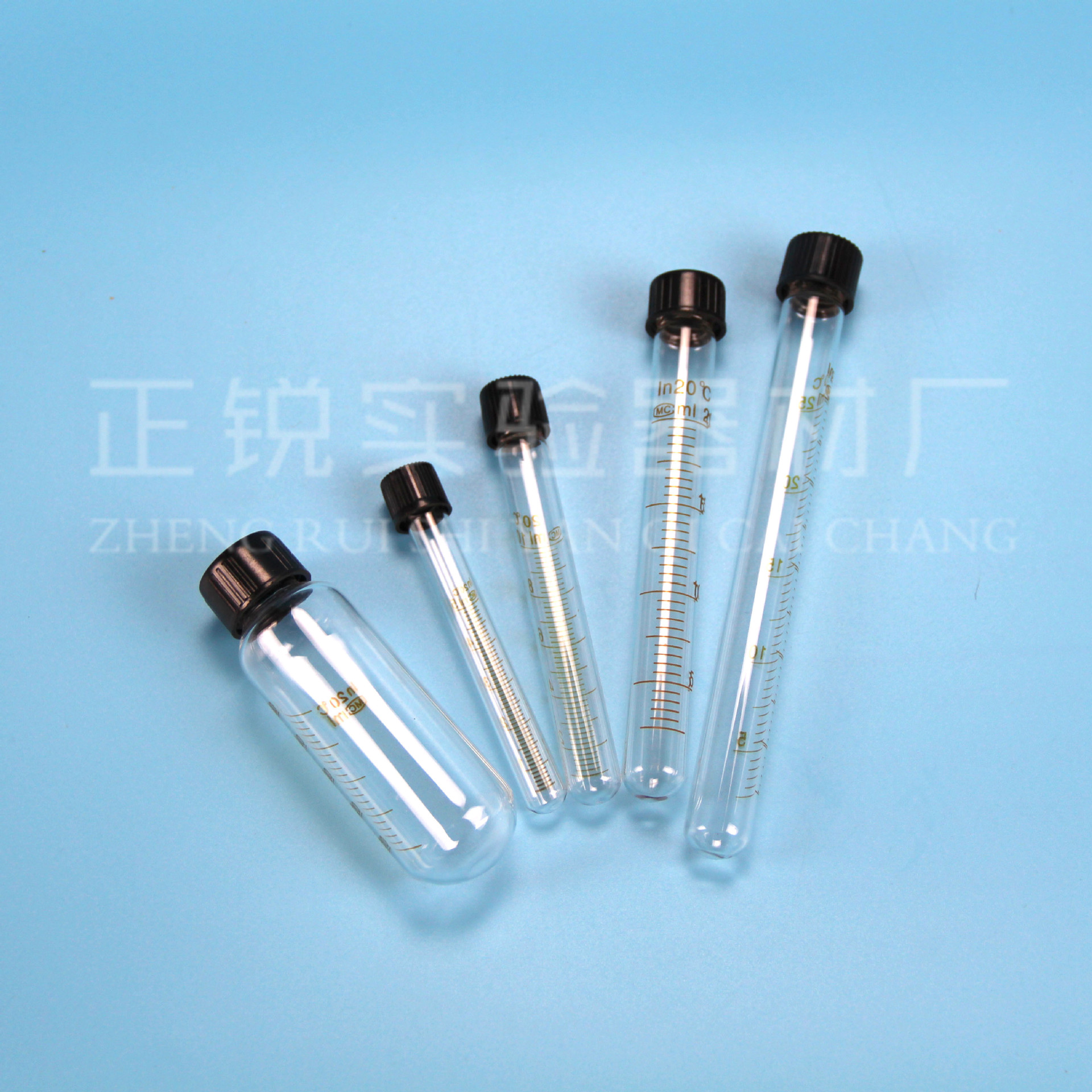 试管离心管玻璃螺口5ml/10/15/20/25/30/50/100ml化学实验用品