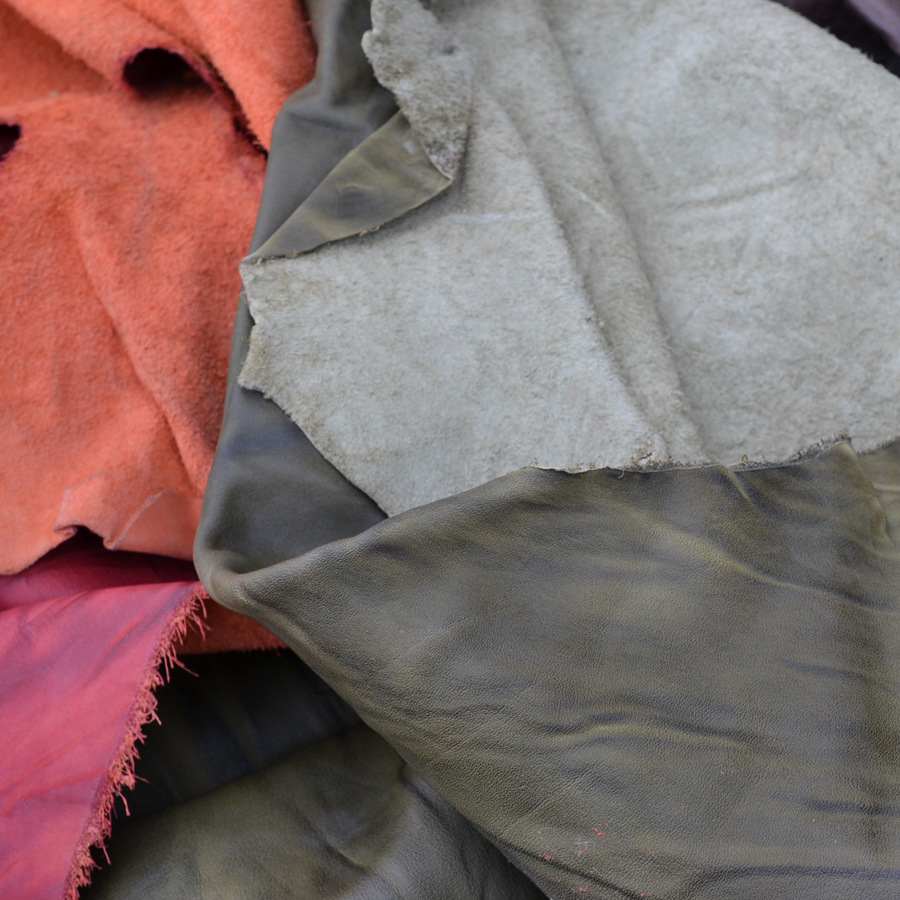 现货库存压皱纹双色头层牛皮