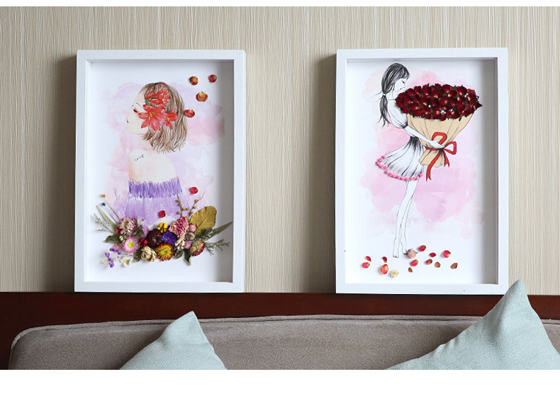 创意手工diy干花装饰画云南天然真干花酒店手工画送朋友创意礼品