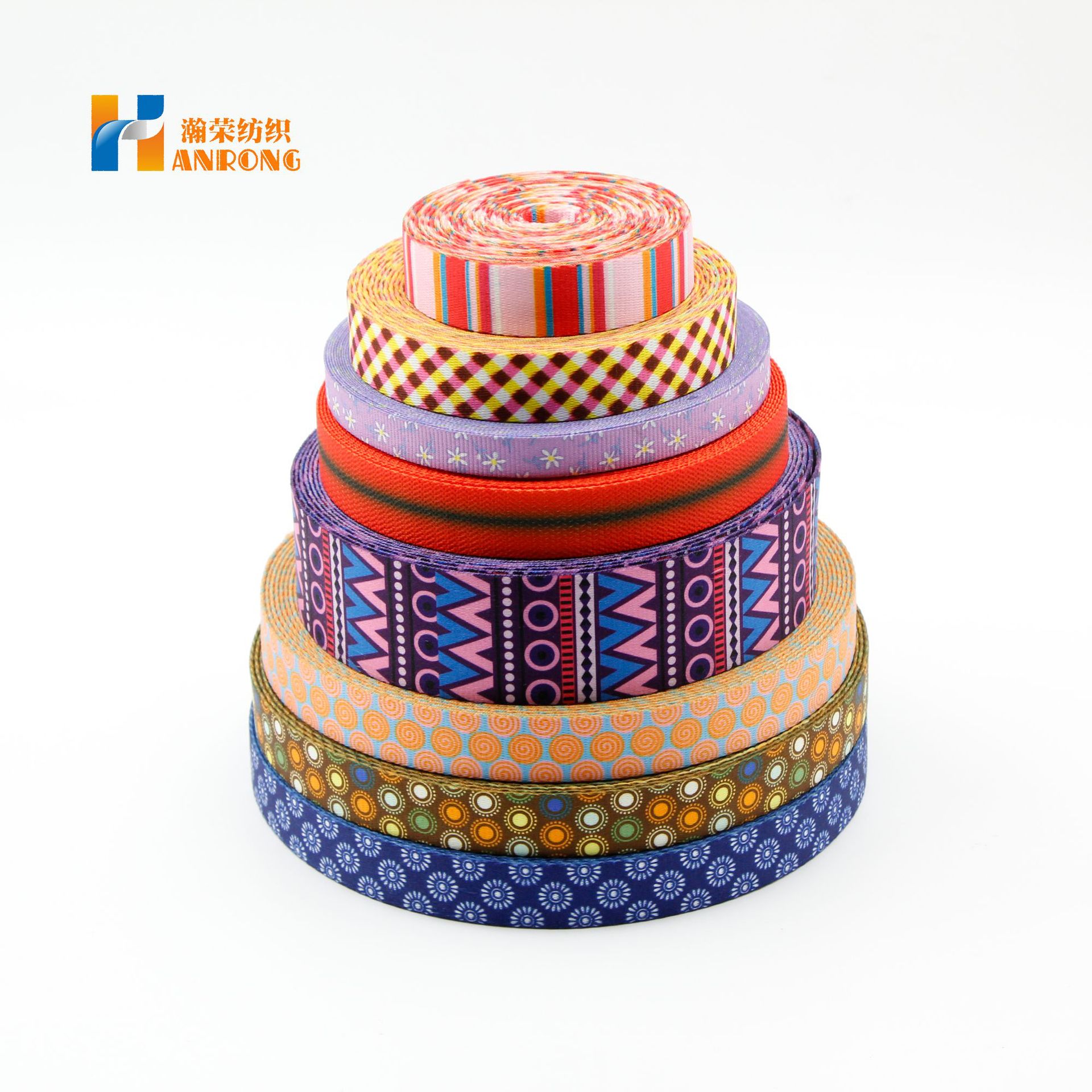 厂家热供多规格涤纶印花织带 耐磨印花织带可定制创意logo