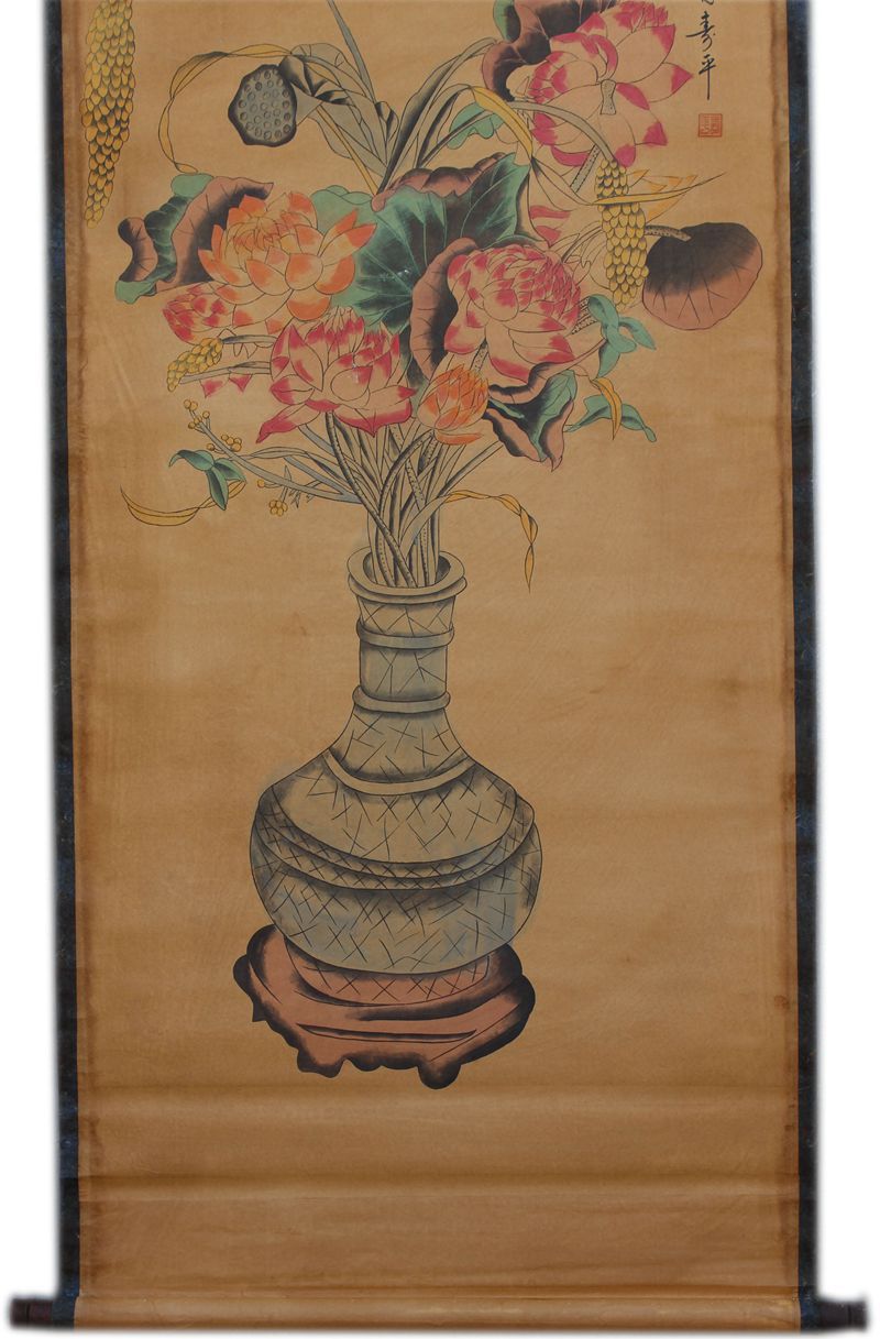 国画字画装饰画挂画中堂画长卷画古玩古董古画花瓶