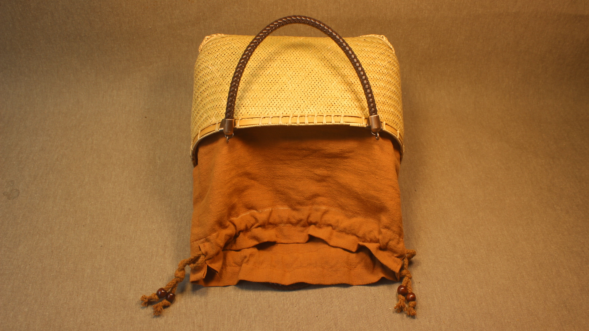 七月七手工竹编包包 女式清新文艺手提编织包 本色沙滩包工艺品