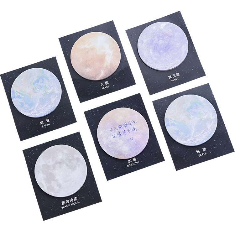 Planet Series round Sticky Notes Office Supplies Note N Times Sticker Tear-off Note Small Notebook Notes Message Sticker