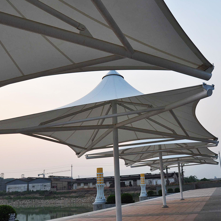 园林张拉膜结构遮阳伞 户外景观膜结构伞 遮阳伞造型pvc膜结构
