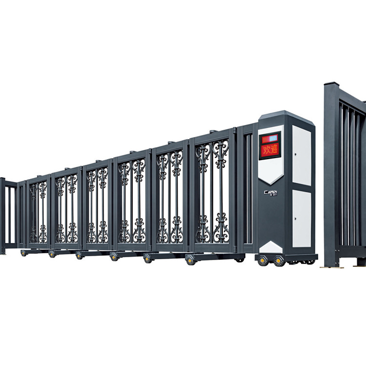 电动大门定制 小区工厂伸缩电动大门 学校车间铝合金伸缩电动大门