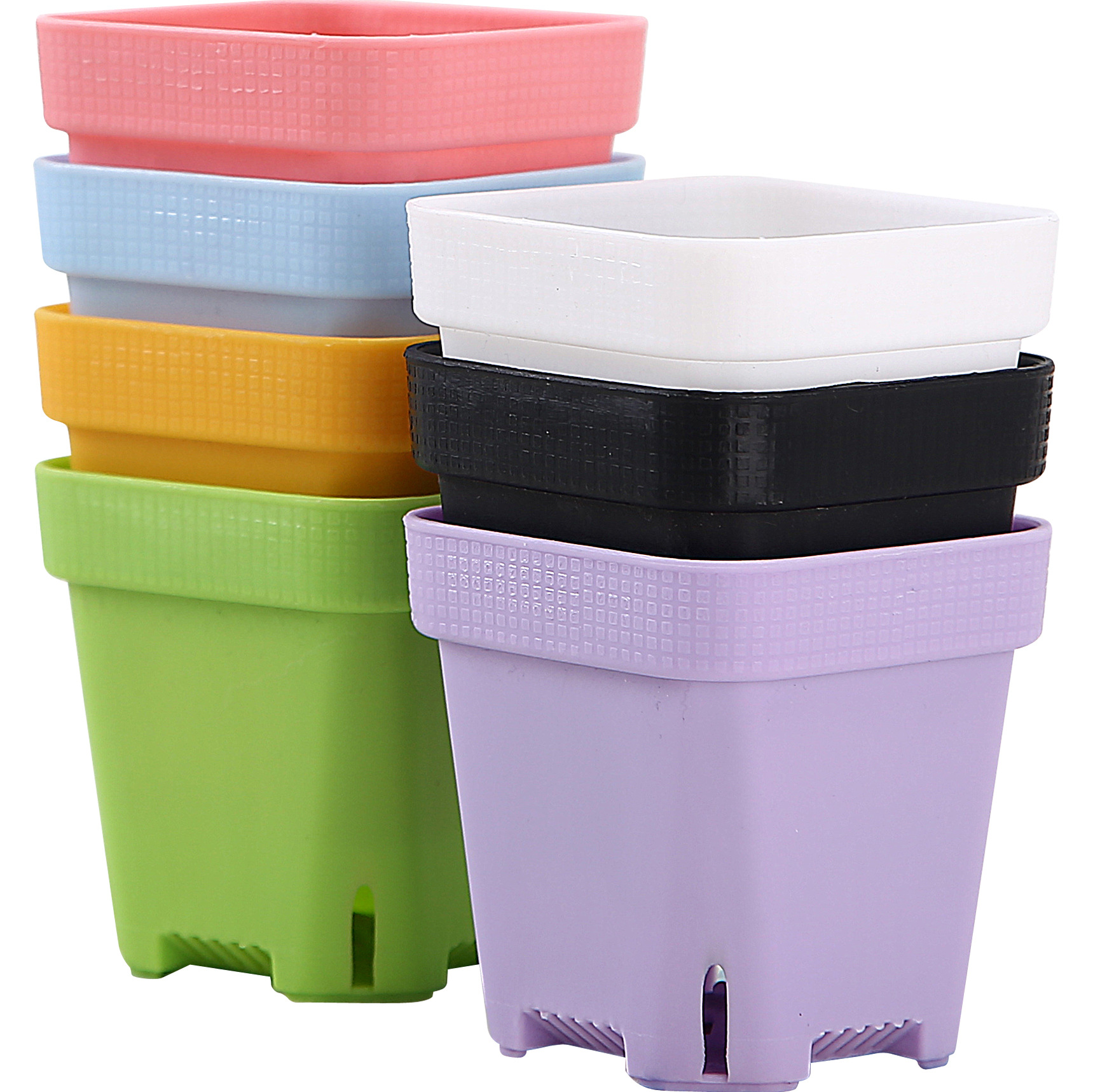 加厚大黑方花盆多肉育苗盆种植塑料小方育苗批发加厚透气盆