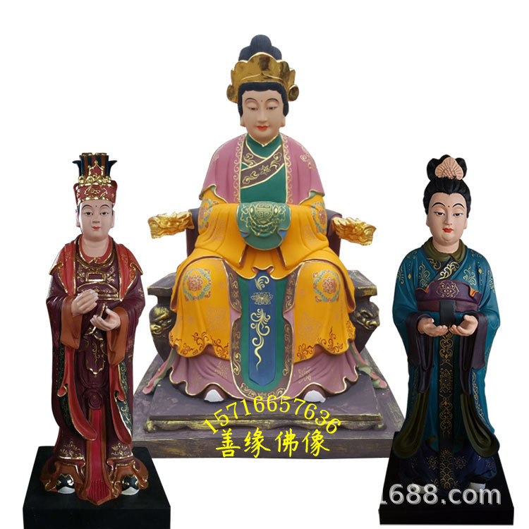 河南佛像厂 碧霞元君泰山奶奶泰山爷神像树脂玻璃钢塑像