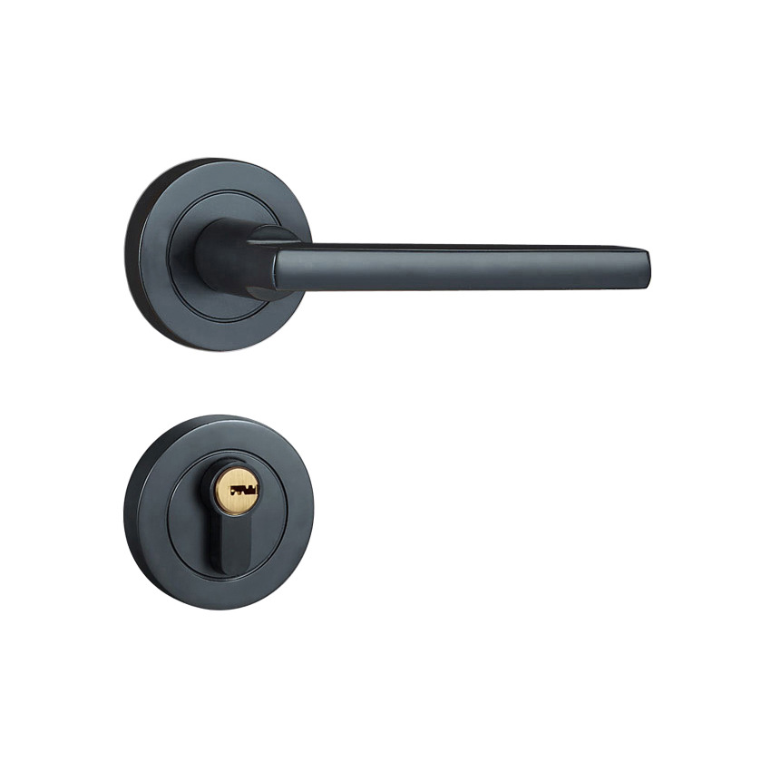 黑色锌合金工程分体锁 卧室执手锁 5072锁体 室内门锁 房门执手锁