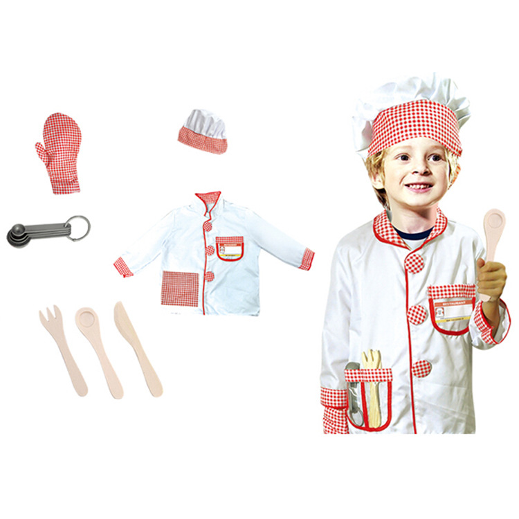 现货儿童角色扮演厨师玩具套装 六一儿童表演服装 过家家角色扮演