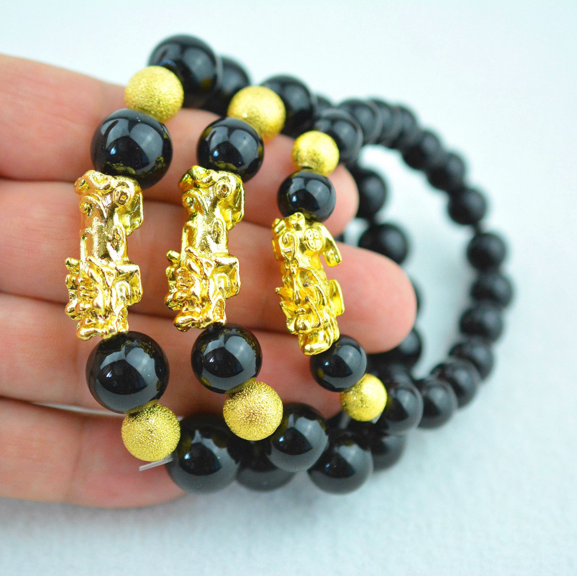 手链 金珠貔貅手链 金麒麟手链 镀金貔貅手链批发