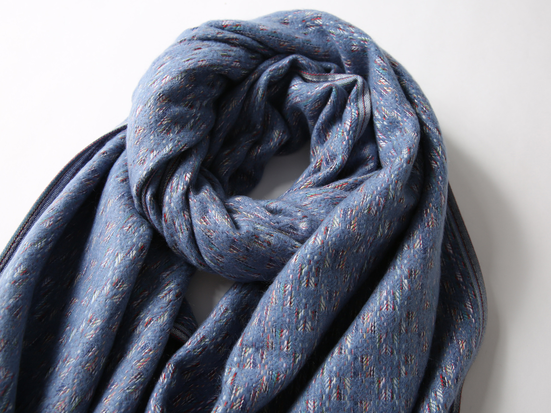 新款潮流小香风拼色仿羊绒围巾女韩版秋冬季加厚保暖围脖百搭长款