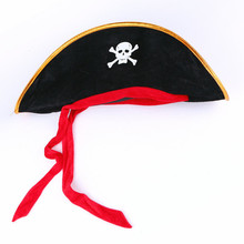 万圣节舞会化妆道具海盗船长帽绒布船长帽成人儿童海盗帽