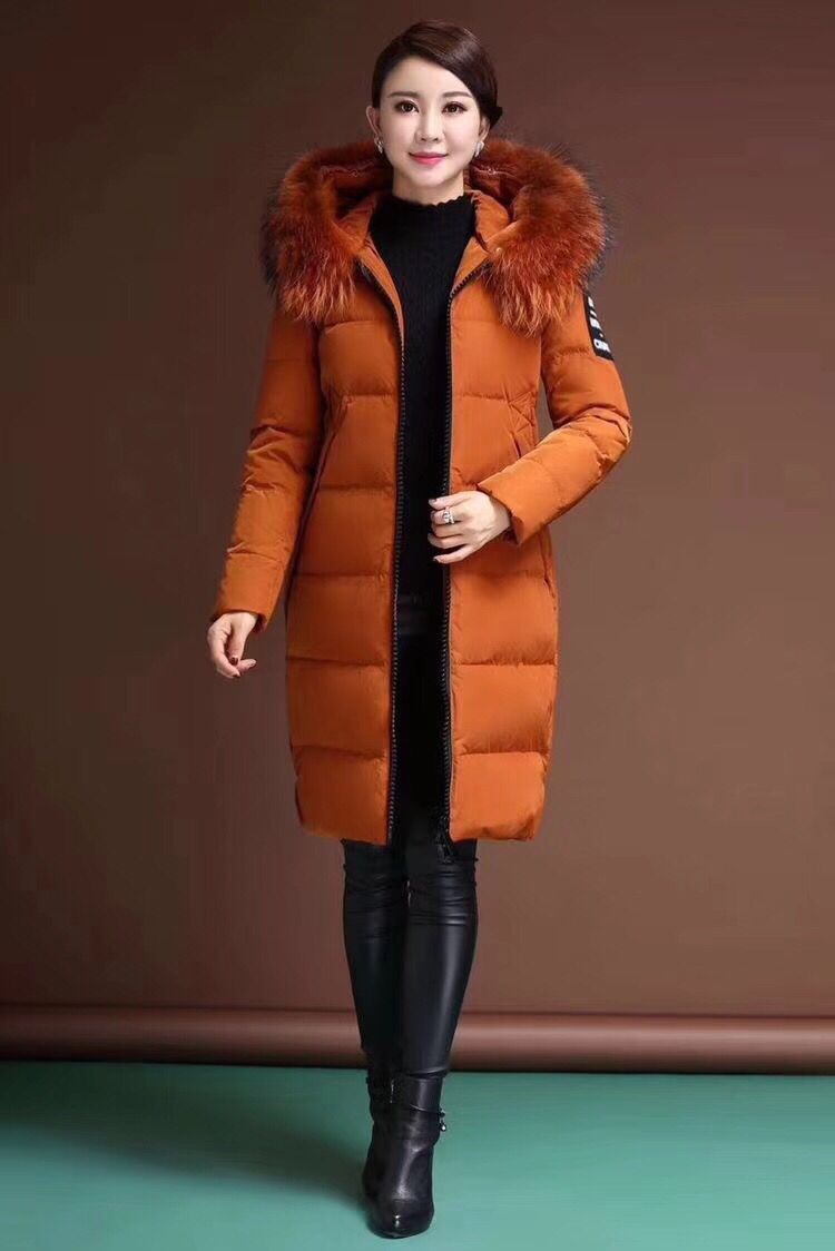 雪貂羽绒服大毛领中长款羽绒服品牌女装折扣尾货 淘宝直播货源